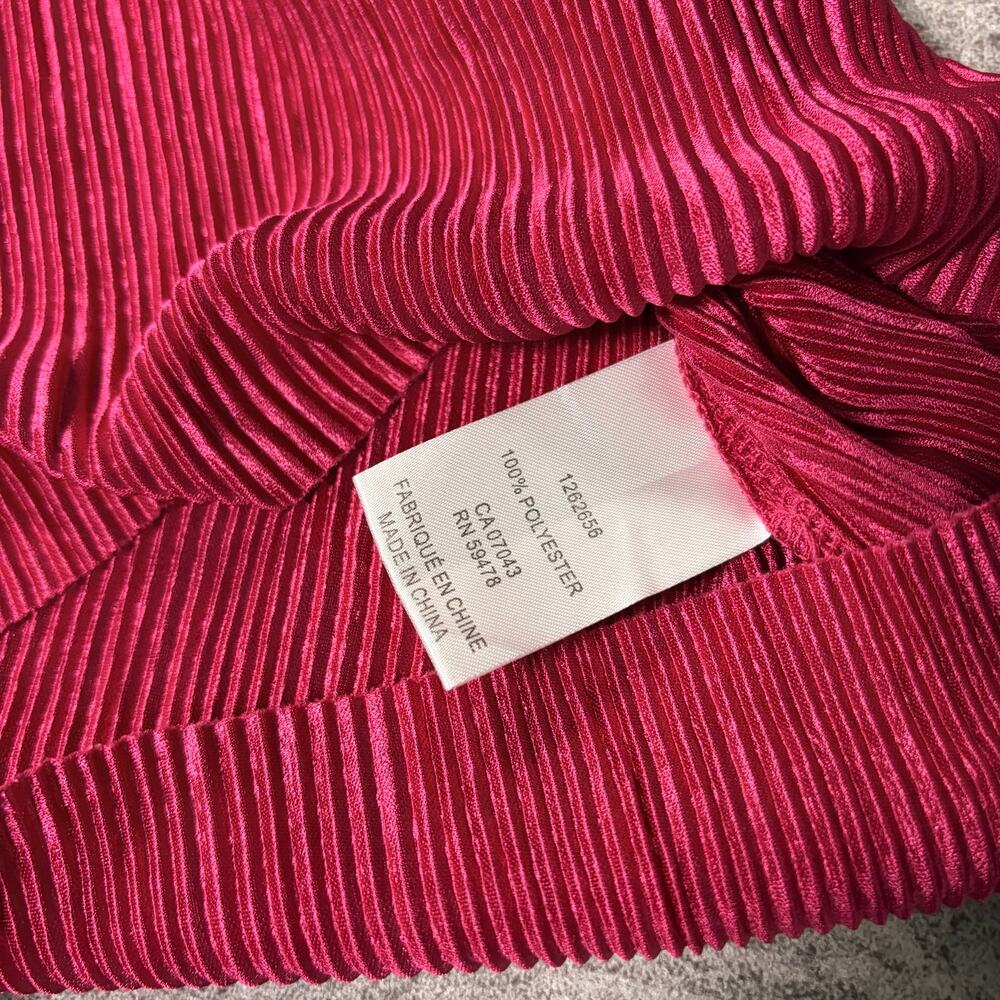 Pink Pleated Ribbed Tank Top - Picture 3 of 5